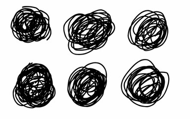 Abstract Hand-Drawn Scribble Shapes Collection