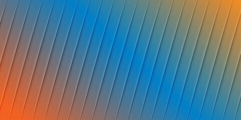 Diagonal gradient stripes in orange blue and gray with subtle shadows abstract background