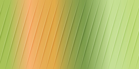 Diagonal gradient stripes in peach orange and light green with subtle shadows abstract background