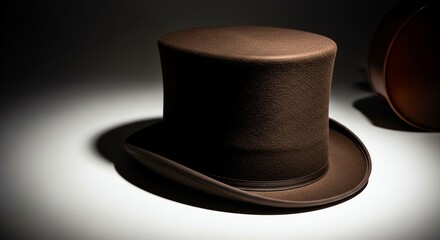 Brown top hat isolated on white background