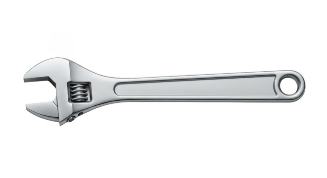 Adjustable Wrench Tool Isolated On Black Background