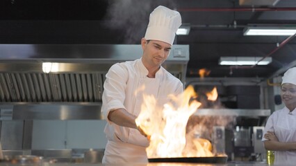 chef preparing food in kitchen