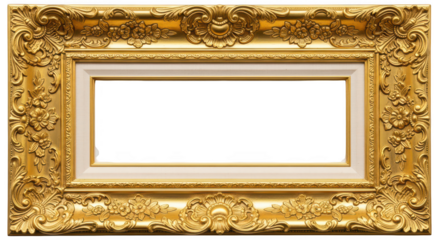 Ornate Gilded Gold Frame With Blank Black Center