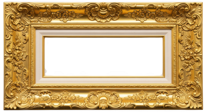 Ornate Gilded Gold Frame With Blank Black Center