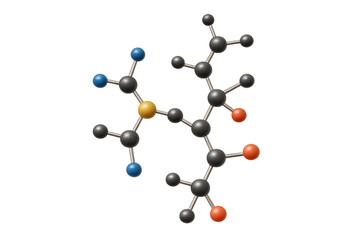 Molecular structure modeling complex chemical compound, 3d render representing science, chemistry, and research concepts