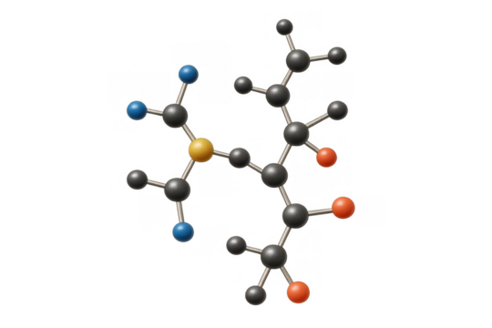 Molecular structure modeling complex chemical compound, 3d render representing science, chemistry, and research concepts