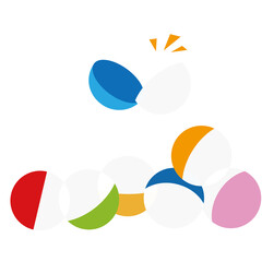 たくさんのトイカプセルのイラスト素材