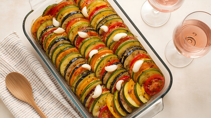  baked ratatouille,  a vegetable tian  