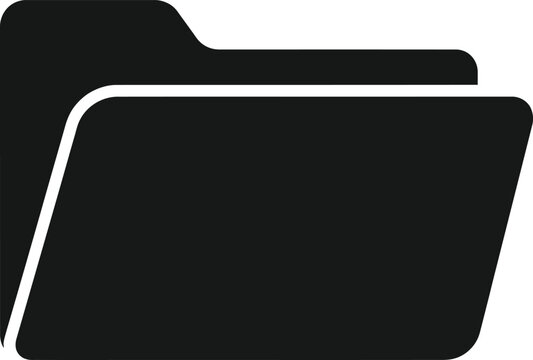 File Folder Icon Simple Black Folder for Documents, Organization, and Digital Storage Solutions