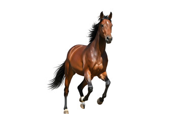 a horse running on a transparent or white background. PNG
