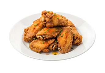 Crispy chicken wings isolated on a transparent or white background. PNG
