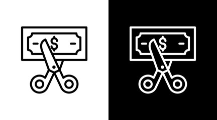 Budget Cut With Icon Set Design