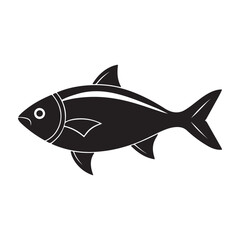 Fototapeta premium Hilsa silhouette black vector icon