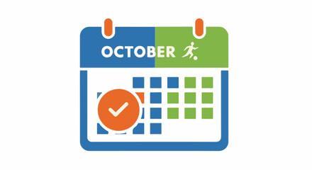 October Sports Event Schedule Calendar Icon