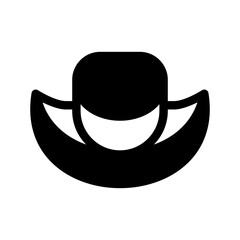 Cowboy Hat Icon Vector Symbol Design Illustration