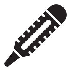Thermometer glyph icon. Body temperature. Medical and healthcare