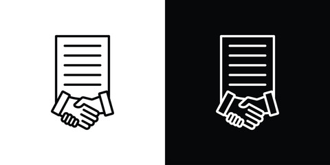 Contract icon thin line outline concept. Linear style icon. Editable stroke. Vector