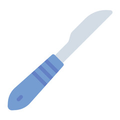 Scalpel flat icon. Small sharp blade for surgery. Used in medical procedures