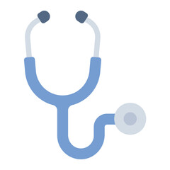 Stethoscope flat icon. Listens to heart and lungs. Healthcare doctor