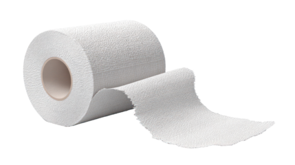 White textured medical tape roll isolated on transparent background