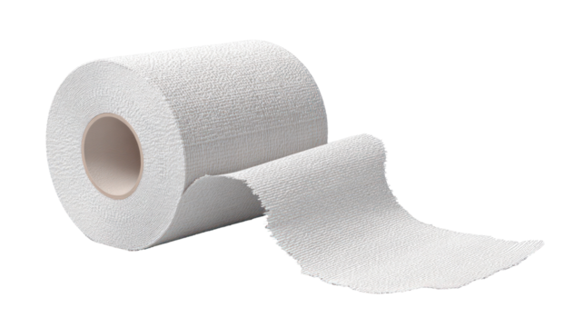 White textured medical tape roll isolated on transparent background - Powered by Adobe