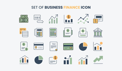 business finance vector icon illustrations