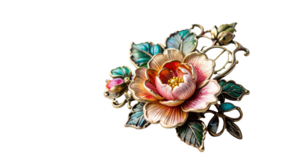 Antique brooch pin showcased against a clean white background