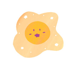 cute character fried egg illustration