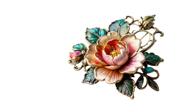 Antique brooch pin showcased against a clean white background