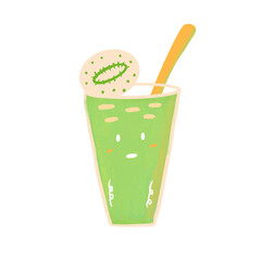 healthy kiwi juice character illustration