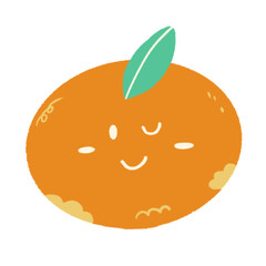illustration of a smiling orange character
