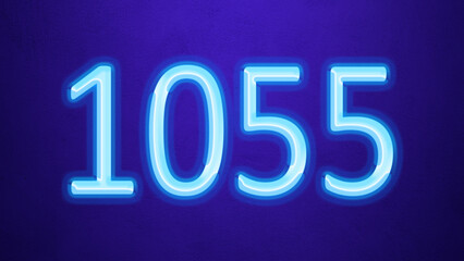 Glowing blue number design of 1055 on blue background.