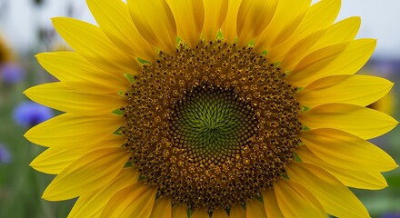 Close up of a vibrant sunflower in bloom natures beauty and floral details