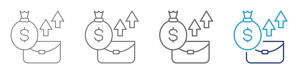 PAY RAISE Line icon set