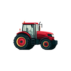 Naklejka premium red tractor on transparent background