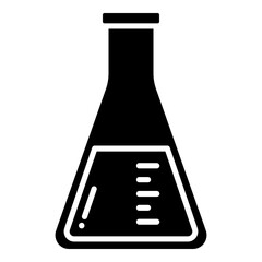 Laboratory flask, conical flask glyph solid icon