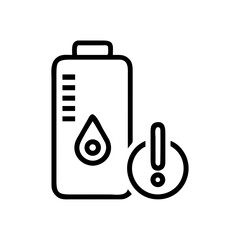 A low battery symbol with a warning sign indicates a need for attention. This image is simple, concise, and clear