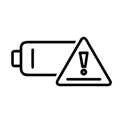 Low battery alert icon displayed, signaling a need for charging