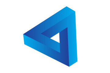 Penrose triangle isolated on white background, vector illustration