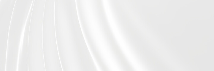 White wavy cloth  background. Rippled fabric wave