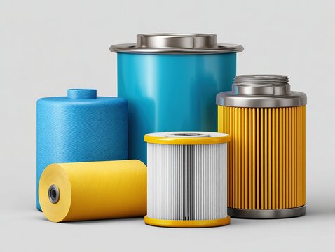 A collection of various automotive oil air and fuel filters.