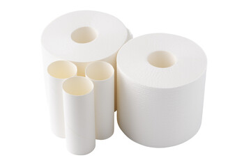 透明背景（png）にトイレットペーパーのロールと芯