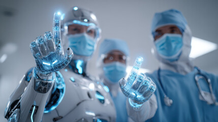 AI-Enhanced Healthcare A Futuristic Vision of Medical Professionals and Robotic Assistance in Modern Hospitals