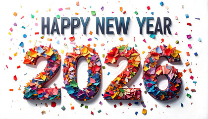 the words Happy New Year 2026