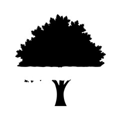 Tree Silhouette Icon A Graphic Representation of Nature's Majestic Beauty and Organic Forms
