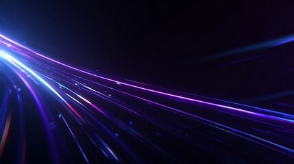 Bright neon trails streak across dark space, evoking speed, energy, and technological advancement