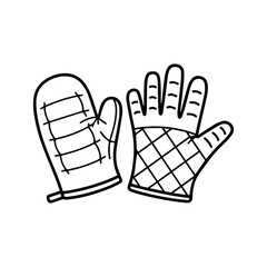 Protective Cooking Gloves Illustration Ensuring Safety in the Kitchen with Hand Protection