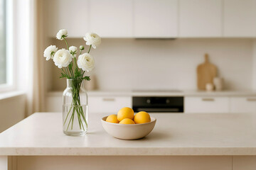 Modern Luxury Kitchen Interior with Contemporary Design and Warm Lighting