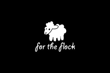 ABSTRACT SHEEP SIMPLE FLAT LOGO