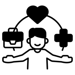 Life Balance Black Fill Icon